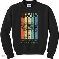 Jesus The Creator Of The Rainbow (Noah And The Ark) Kids Sweatshirt thumb 0