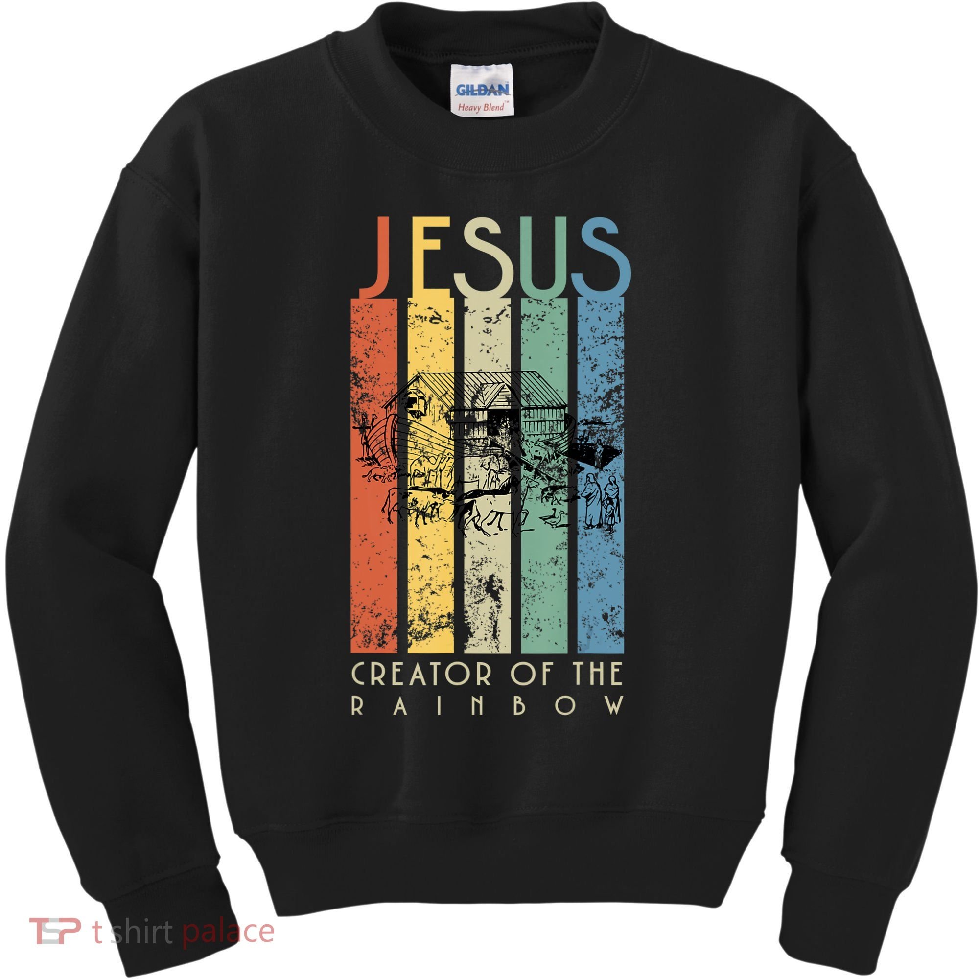 Jesus The Creator Of The Rainbow (Noah And The Ark) Kids Sweatshirt