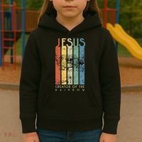 Jesus The Creator Of The Rainbow (Noah And The Ark) Kids Hoodie thumb 3
