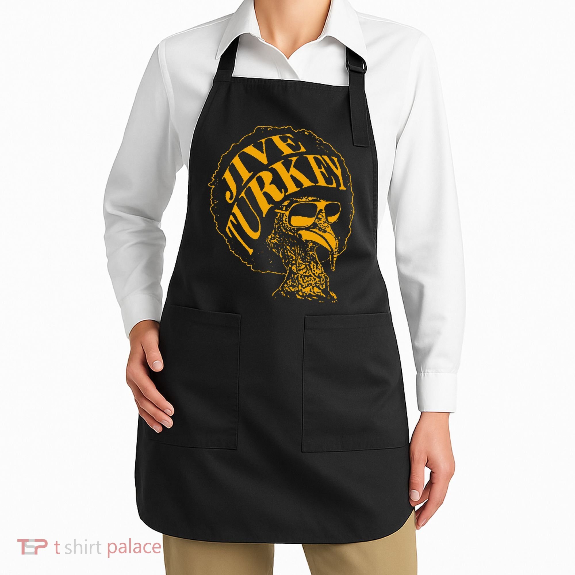Jive Thanksgiving Cool Turkey Head Retro Silhouette Apron