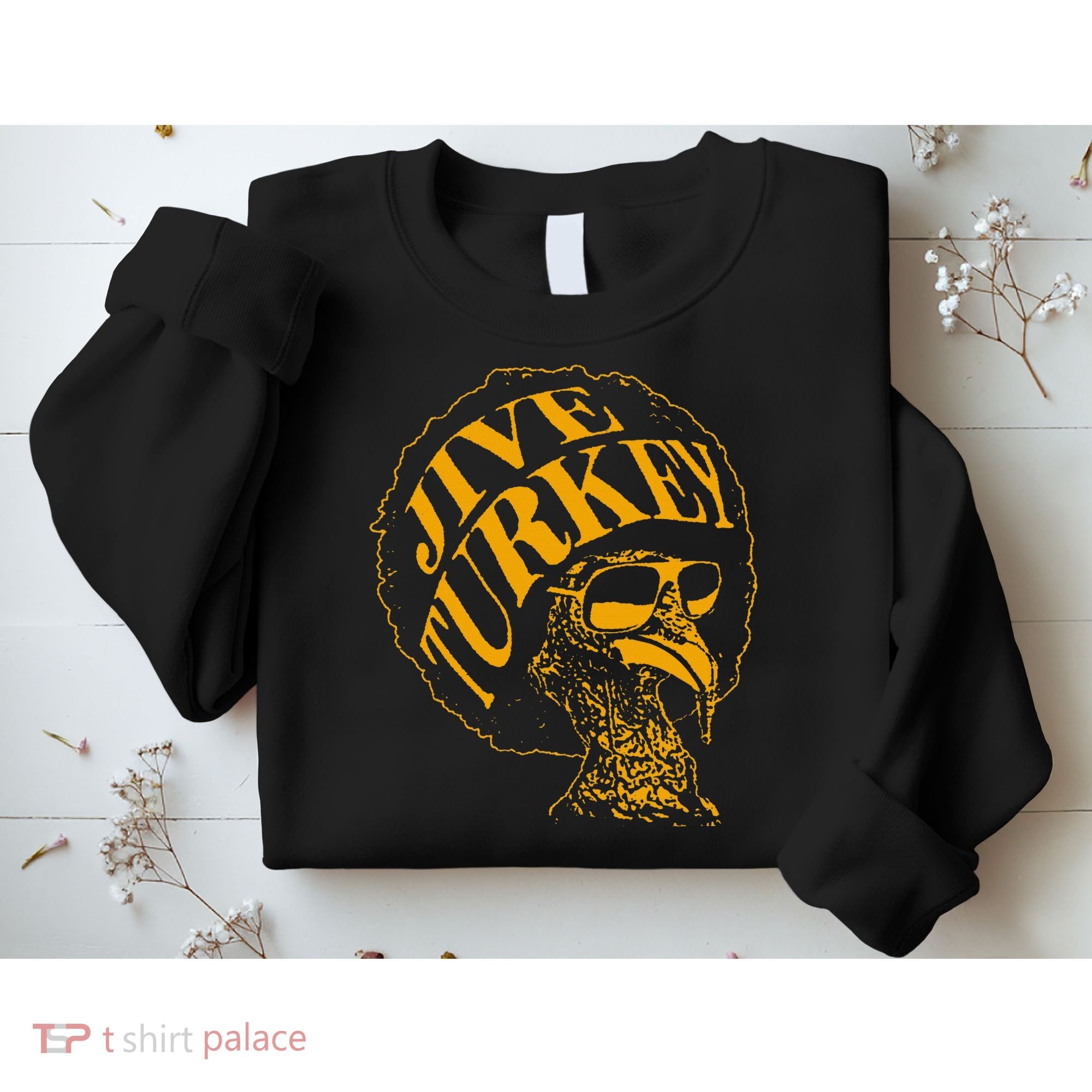 Jive Thanksgiving Cool Turkey Head Retro Silhouette Sweatshirt