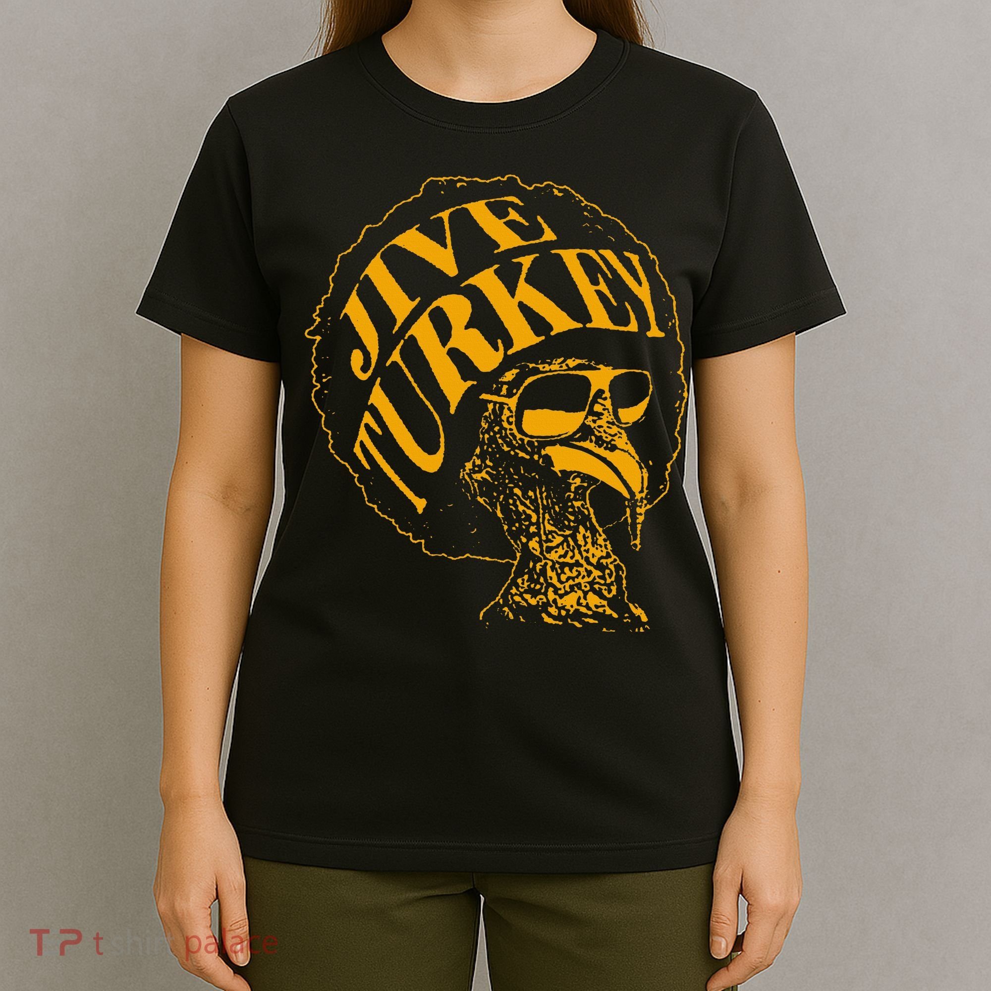 Jive Thanksgiving Cool Turkey Head Retro Silhouette T-Shirt