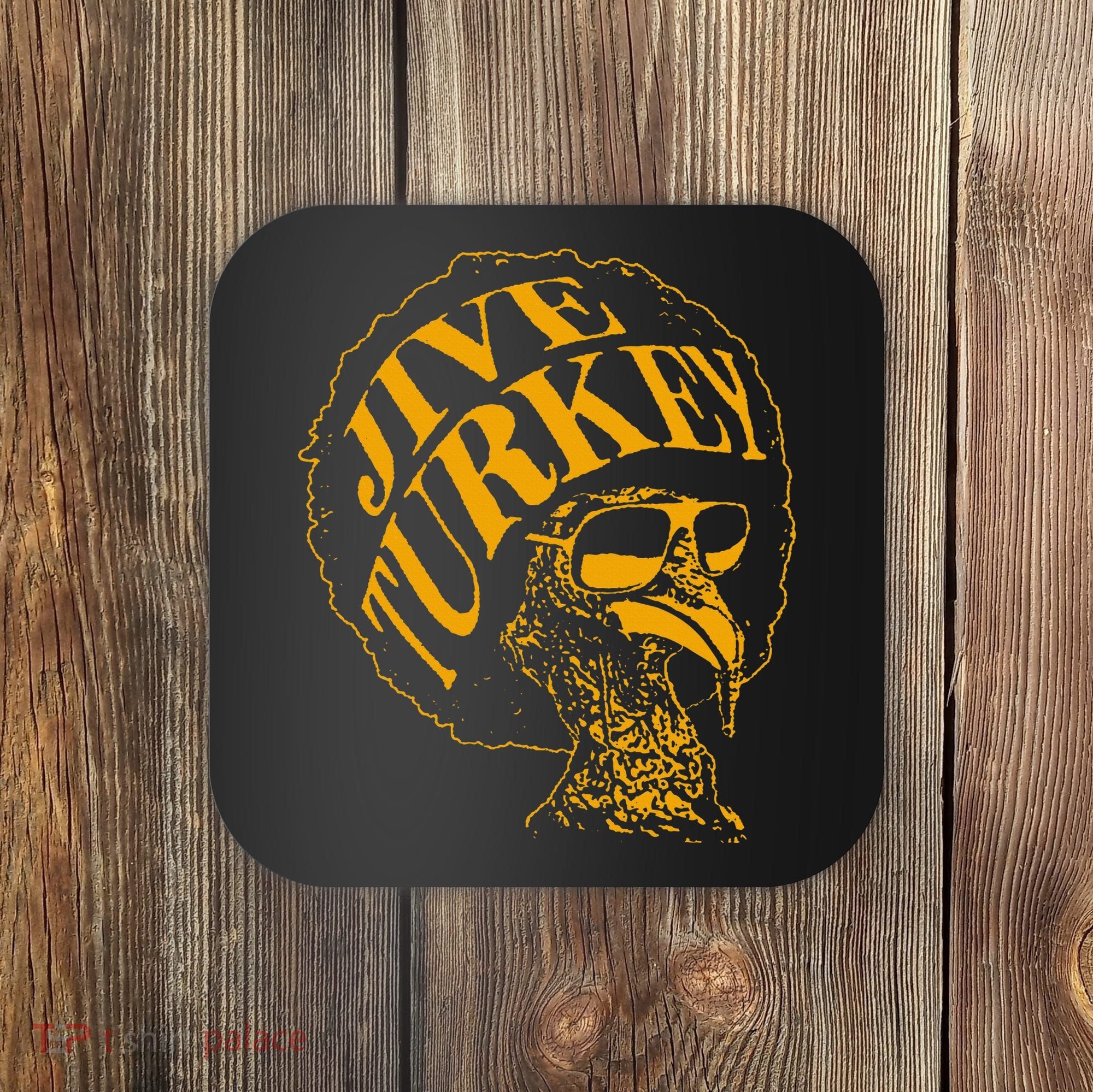 Jive Thanksgiving Cool Turkey Head Retro Silhouette Coaster