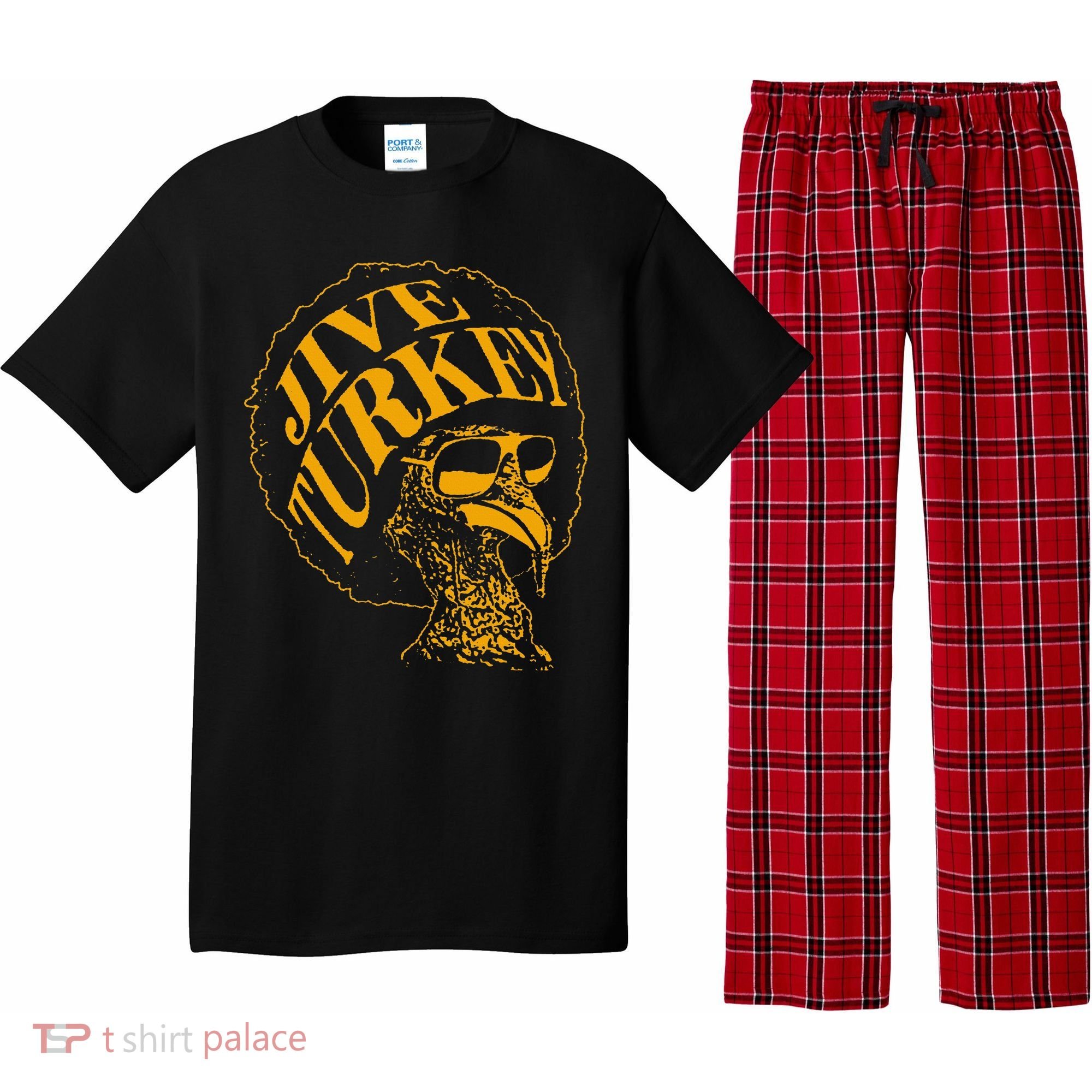 Jive Thanksgiving Cool Turkey Head Retro Silhouette Pajama Set