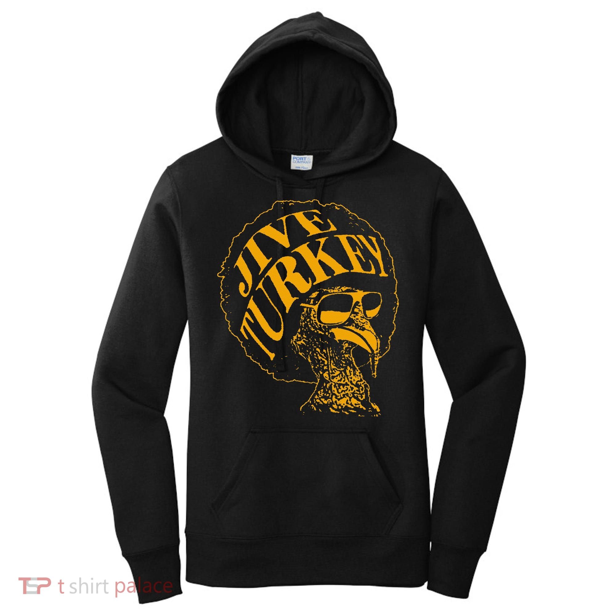 Jive Thanksgiving Cool Turkey Head Retro Silhouette Women's Hoodie