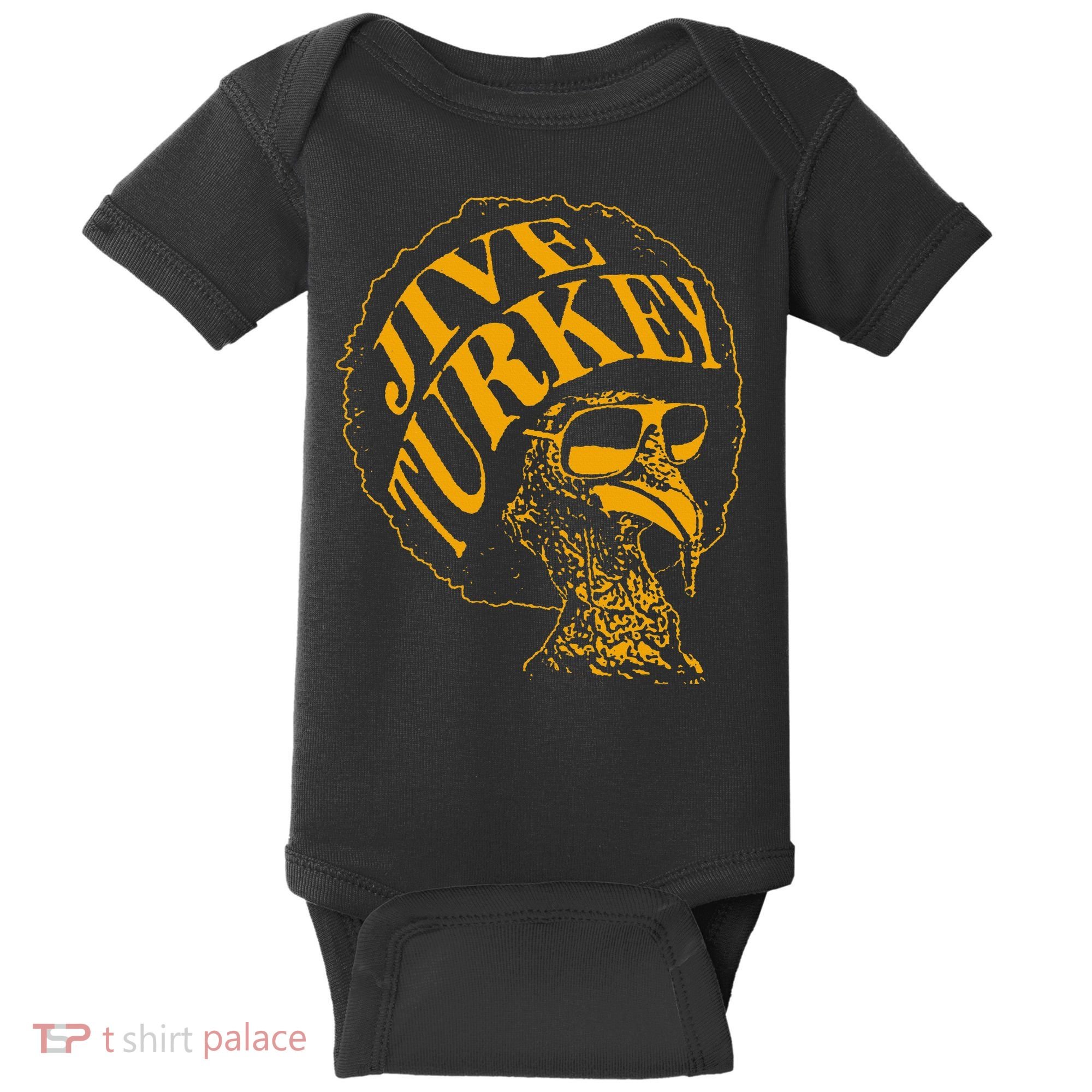 Jive Thanksgiving Cool Turkey Head Retro Silhouette Baby Bodysuit