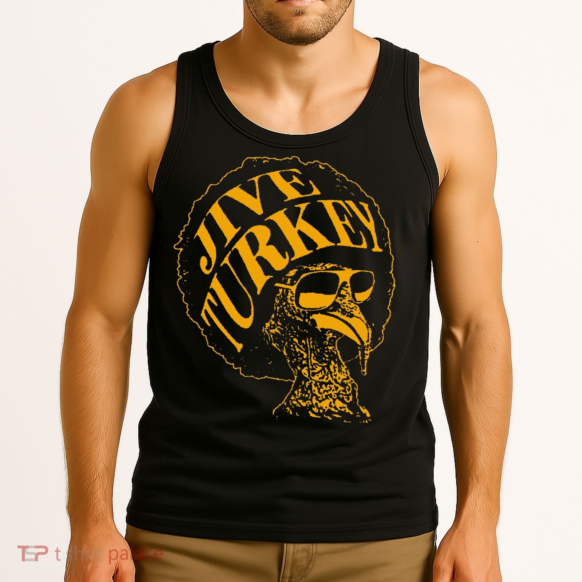 Jive Thanksgiving Cool Turkey Head Retro Silhouette Tank Top