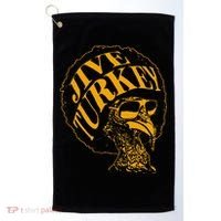Jive Thanksgiving Cool Turkey Head Retro Silhouette Golf Towel thumb 0