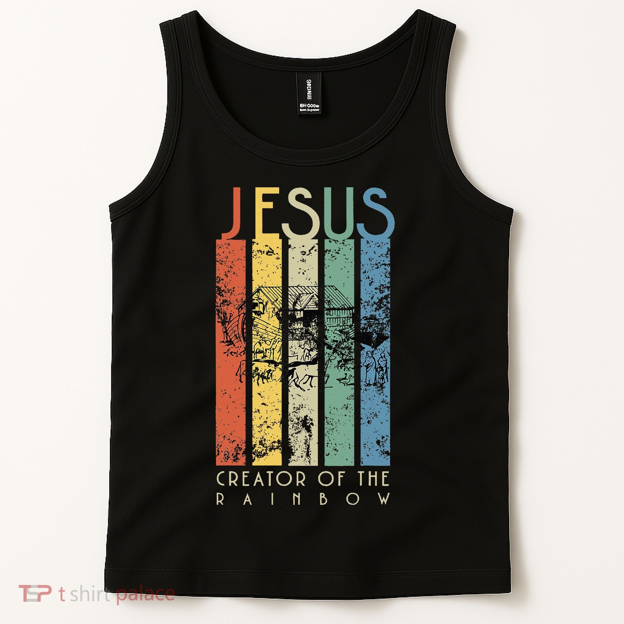 JESUS The Creator Of The Rainbow (Noah And The Ark) Tank Top