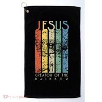 JESUS The Creator Of The Rainbow (Noah And The Ark) Golf Towel thumb 0