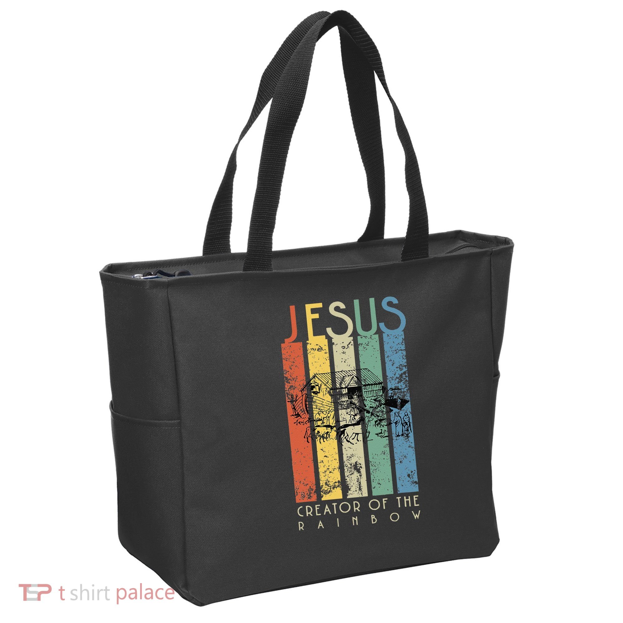 JESUS The Creator Of The Rainbow (Noah And The Ark) Tote Bag