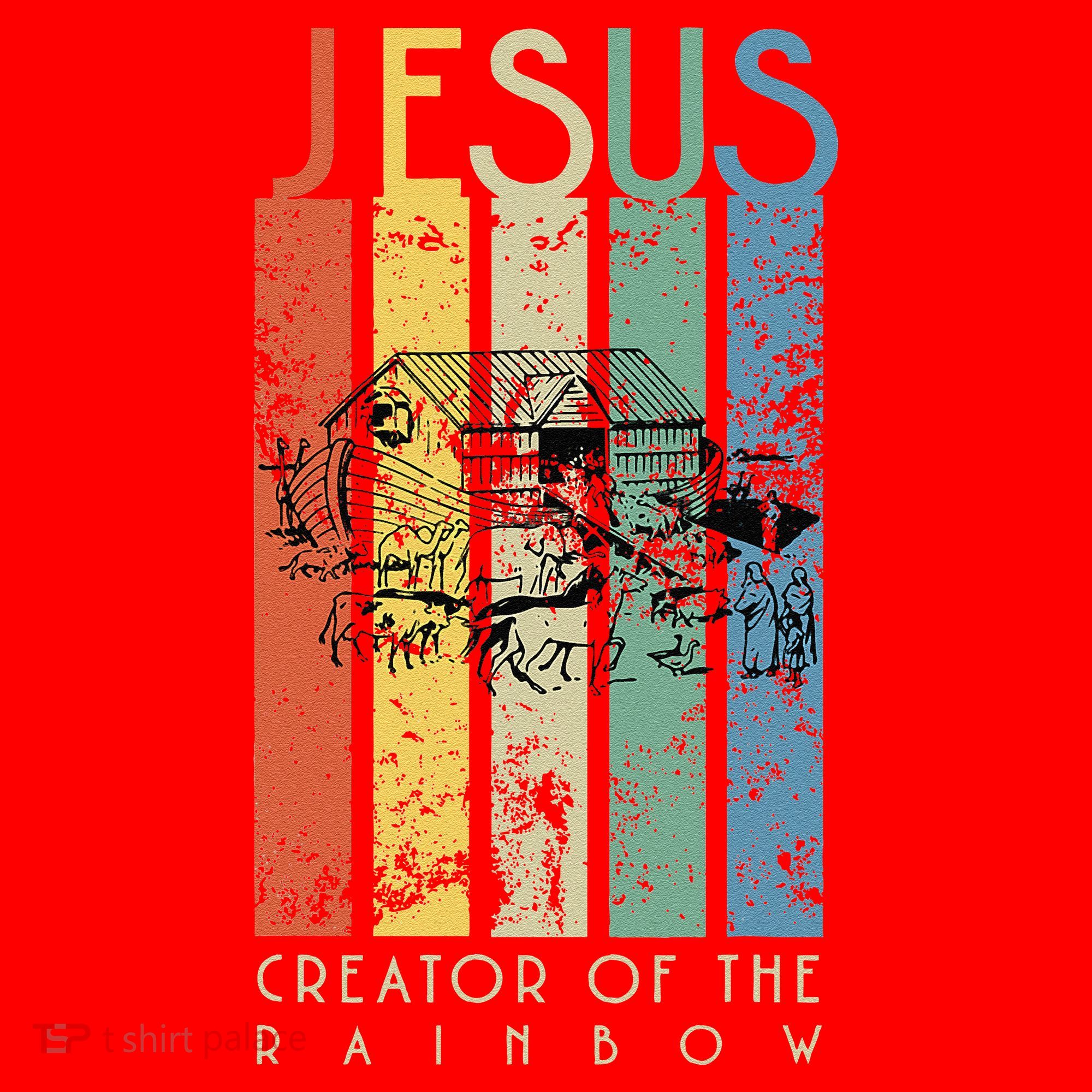 JESUS The Creator Of The Rainbow (Noah And The Ark) Santa Hat