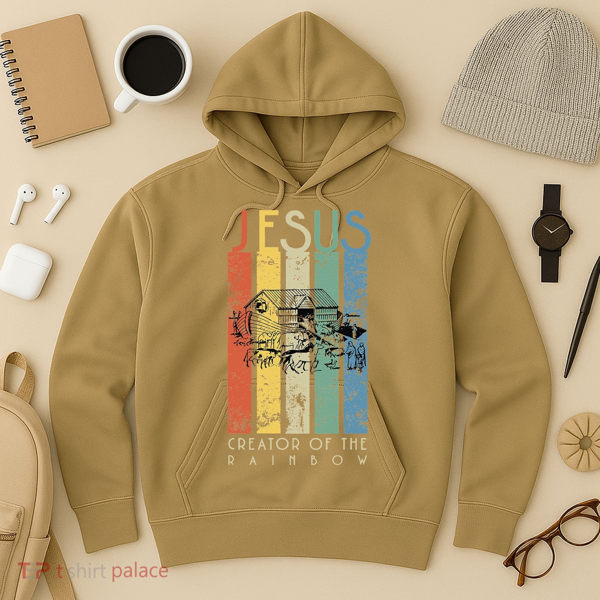 JESUS The Creator Of The Rainbow (Noah And The Ark) Hoodie