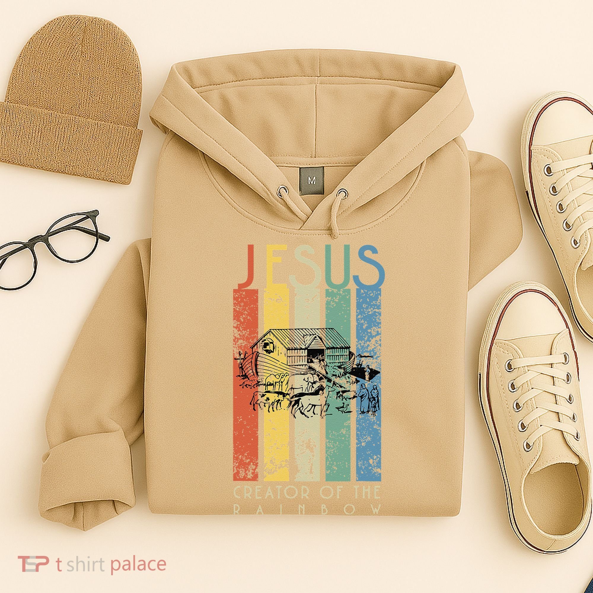 JESUS The Creator Of The Rainbow (Noah And The Ark) Hoodie
