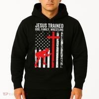 Jesus Trained Christian Wrestler Wrestling Hoodie thumb 2