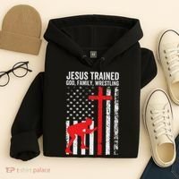 Jesus Trained Christian Wrestler Wrestling Hoodie thumb 4