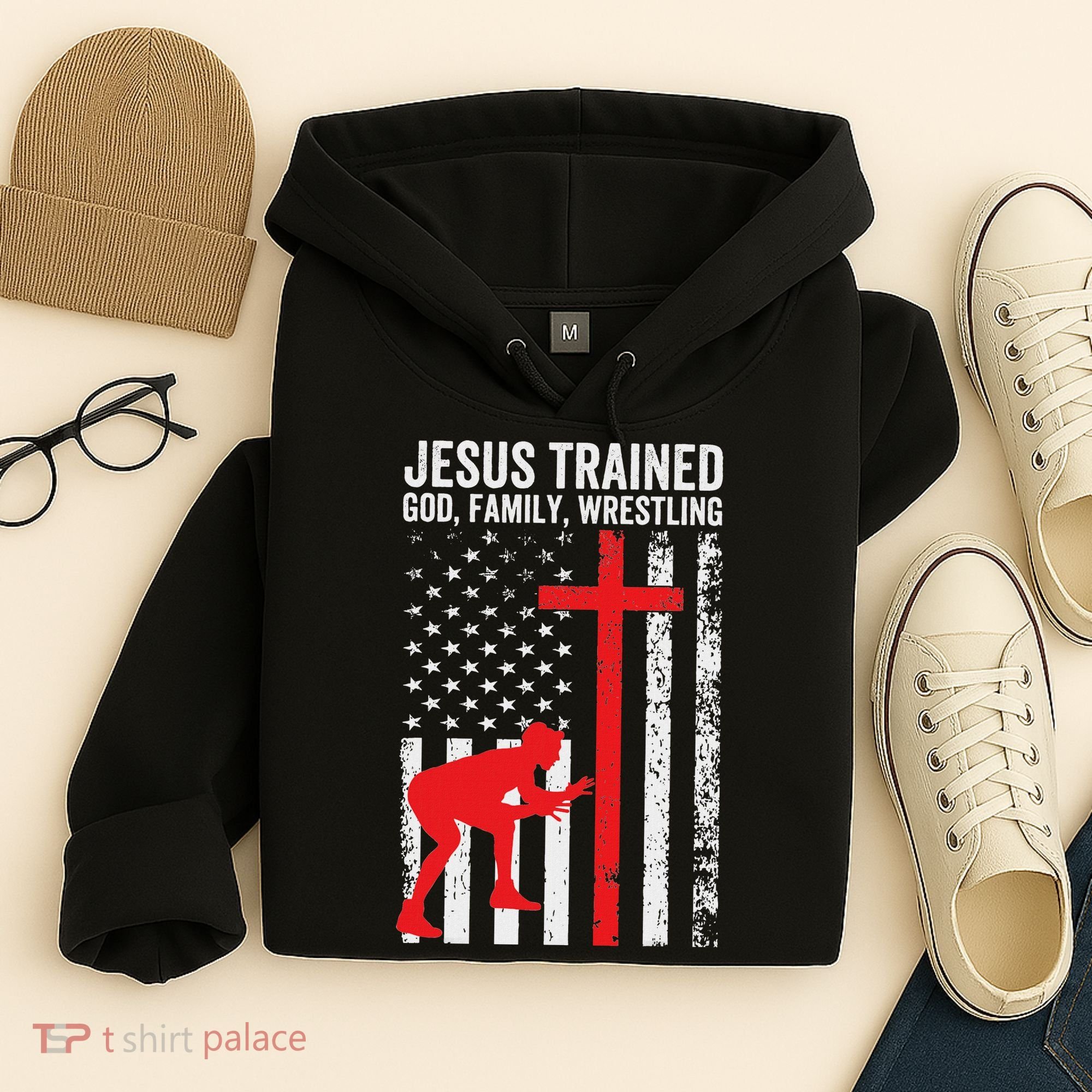 Jesus Trained Christian Wrestler Wrestling Hoodie