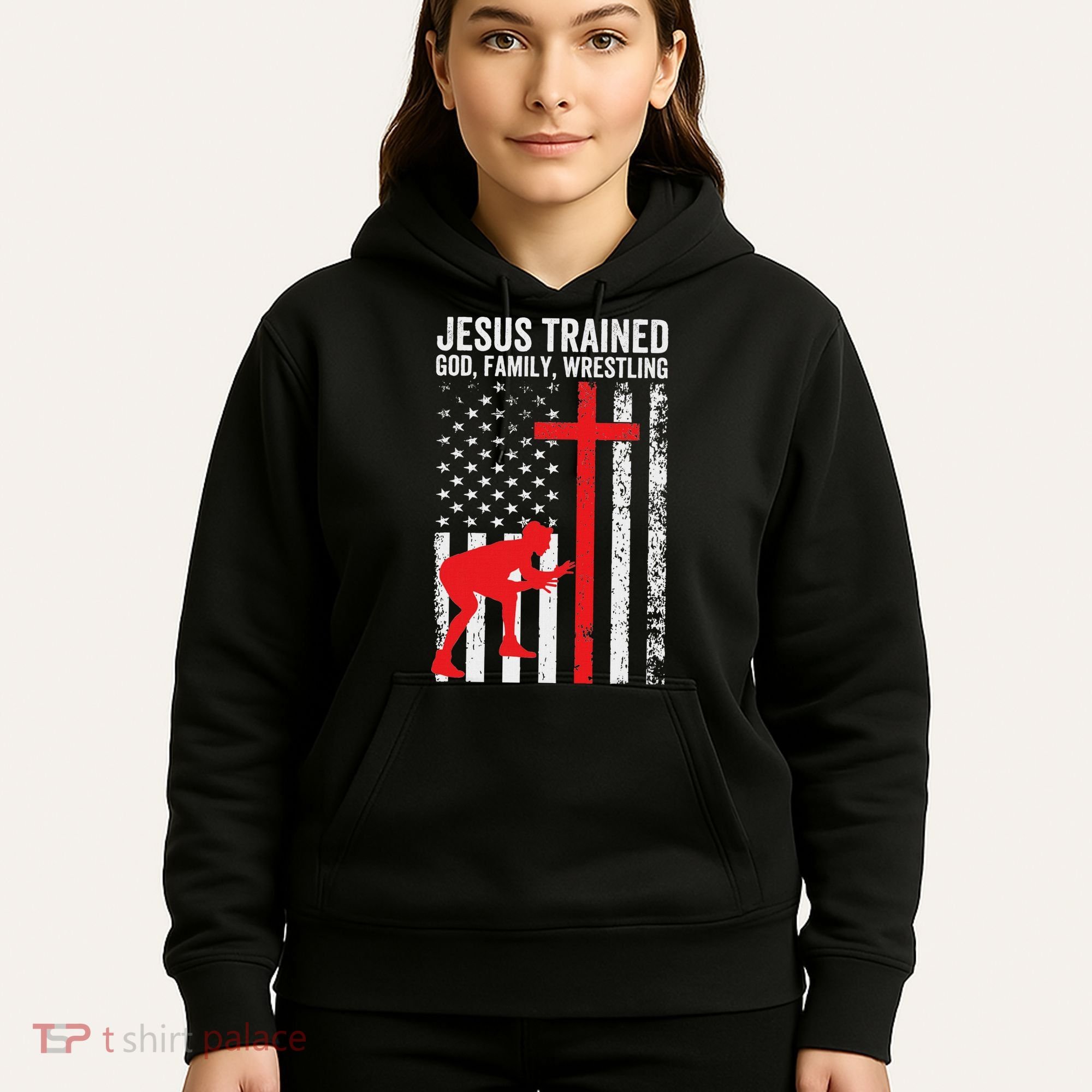 Jesus Trained Christian Wrestler Wrestling Hoodie