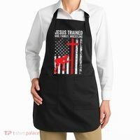 Jesus Trained Christian Wrestler Wrestling Apron thumb 2