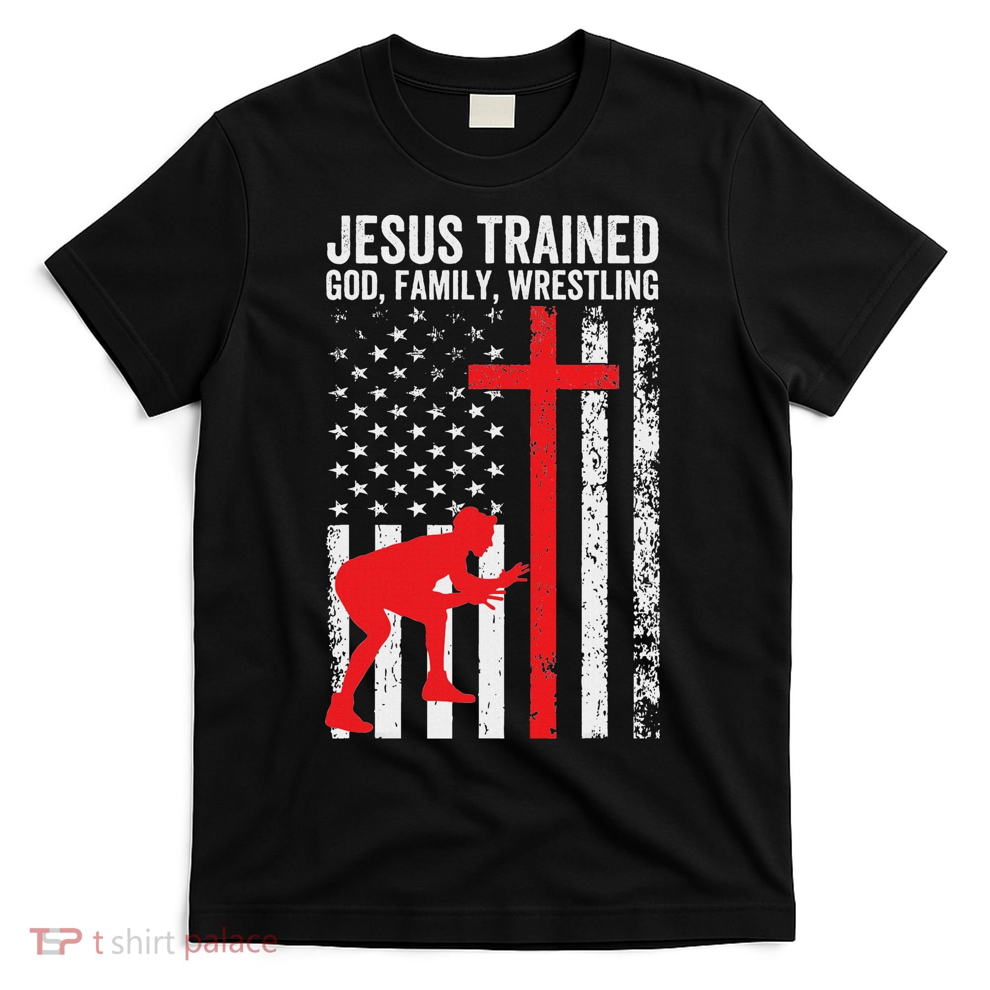 Jesus Trained Christian Wrestler Wrestling T-Shirt