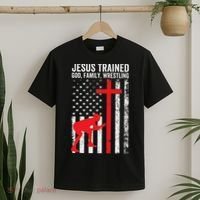 Jesus Trained Christian Wrestler Wrestling T-Shirt thumb 2