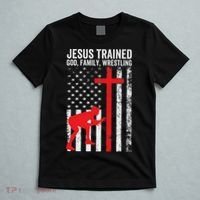 Jesus Trained Christian Wrestler Wrestling T-Shirt thumb 5