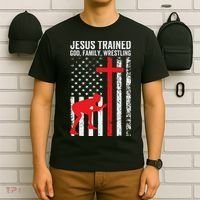 Jesus Trained Christian Wrestler Wrestling T-Shirt thumb 6
