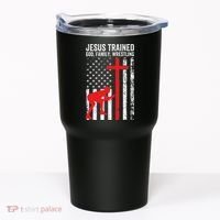 Jesus Trained Christian Wrestler Wrestling Tumbler thumb 0