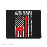 Jesus Trained Christian Wrestler Wrestling Mousepad thumb 0