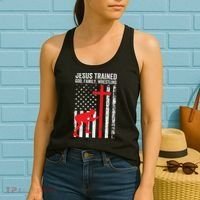 Jesus Trained Christian Wrestler Wrestling Women's Tank Top thumb 2