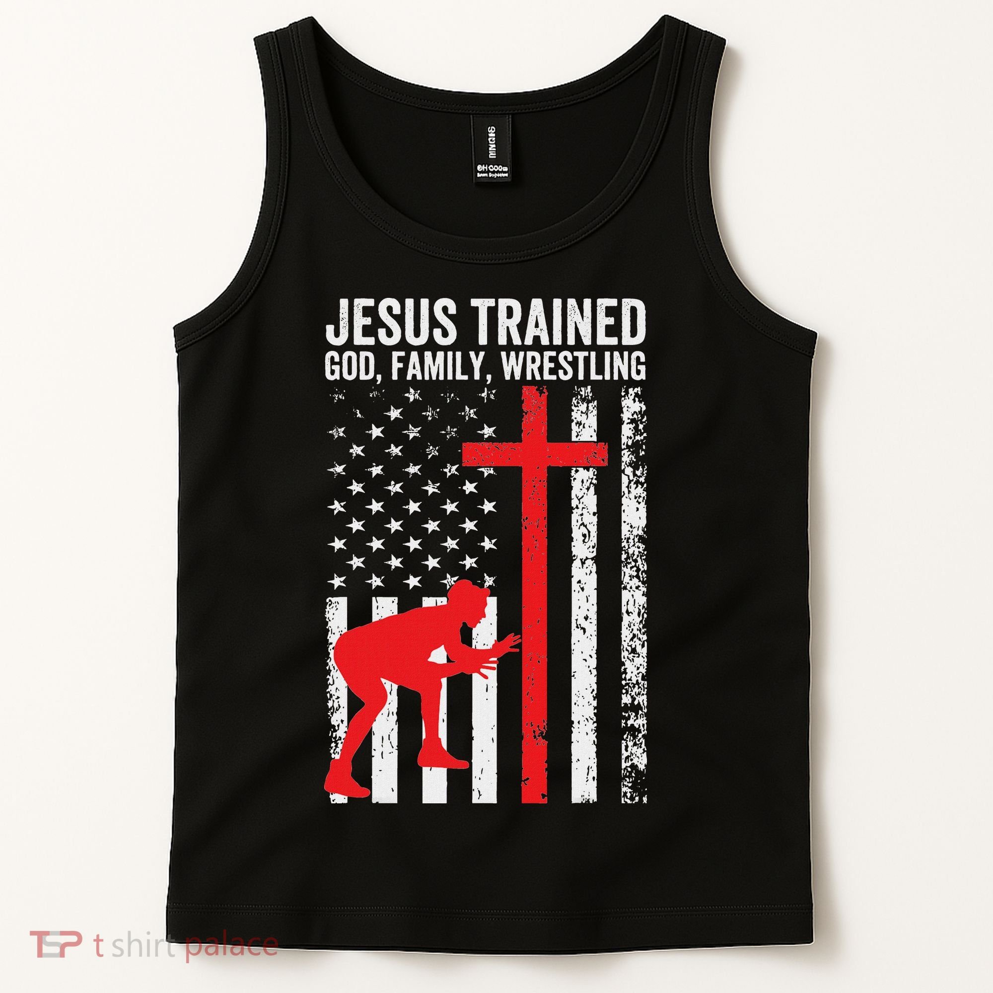 Jesus Trained Christian Wrestler Wrestling Tank Top