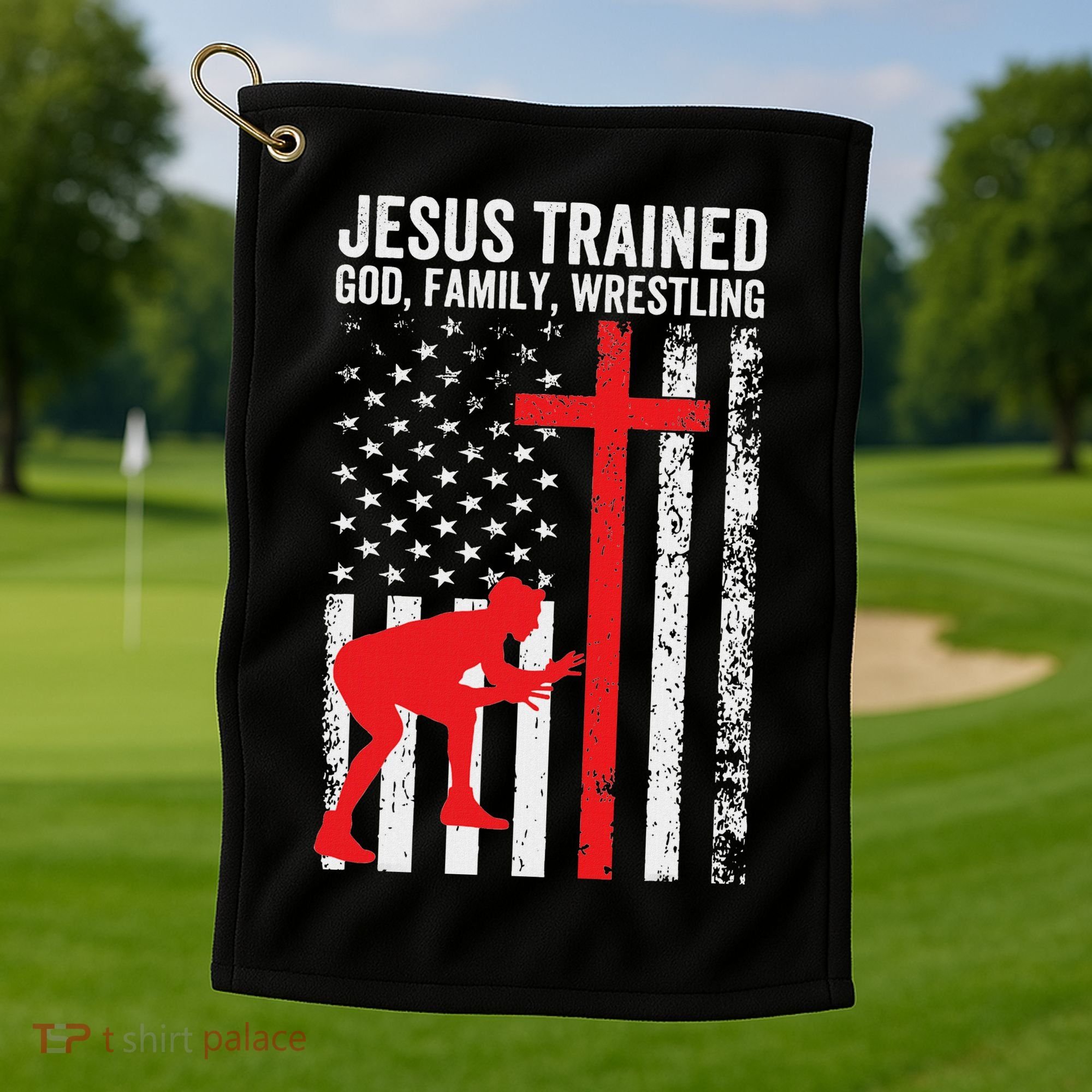 Jesus Trained Christian Wrestler Wrestling Golf Towel