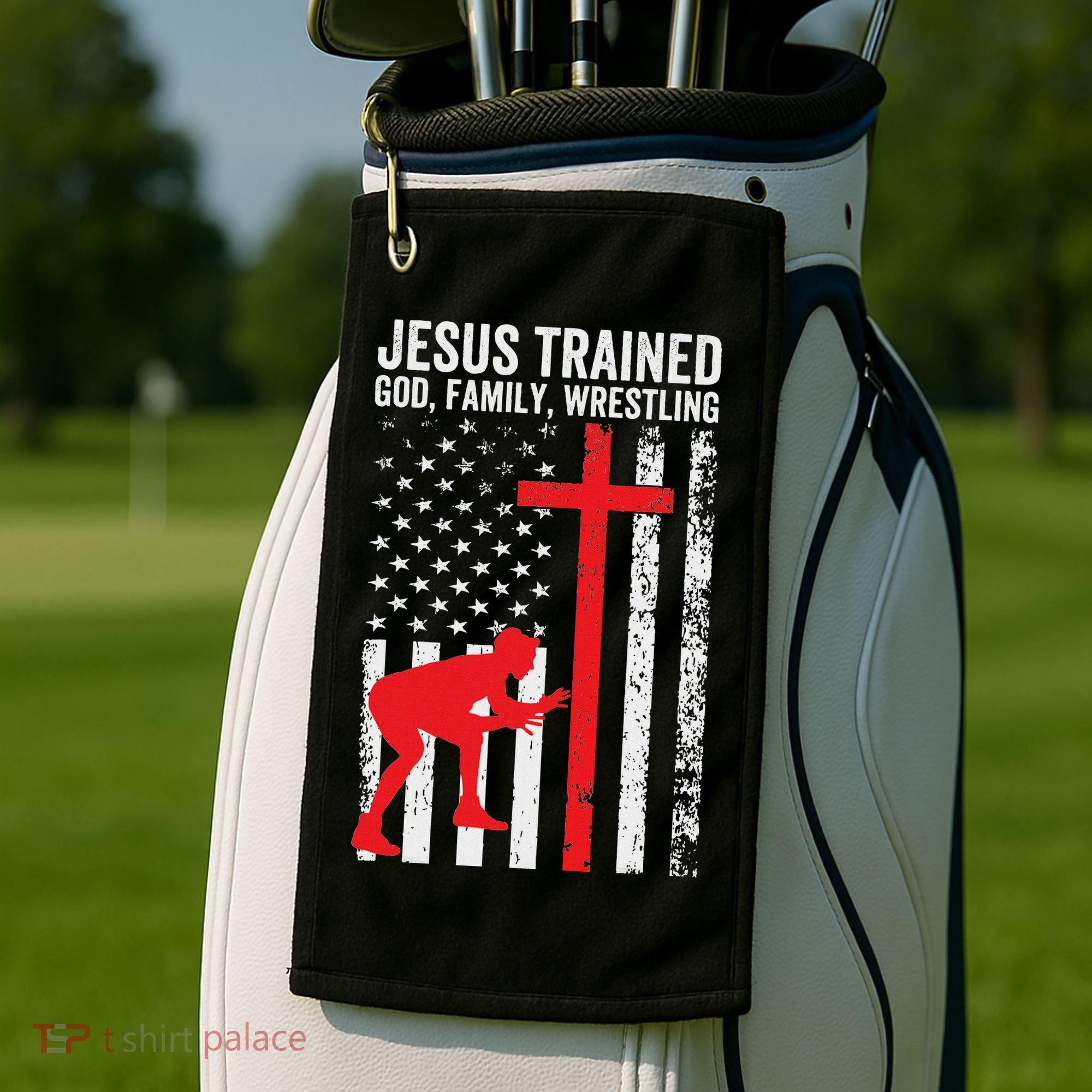 Jesus Trained Christian Wrestler Wrestling Golf Towel