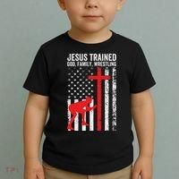 Jesus Trained Christian Wrestler Wrestling Toddler T-Shirt thumb 2