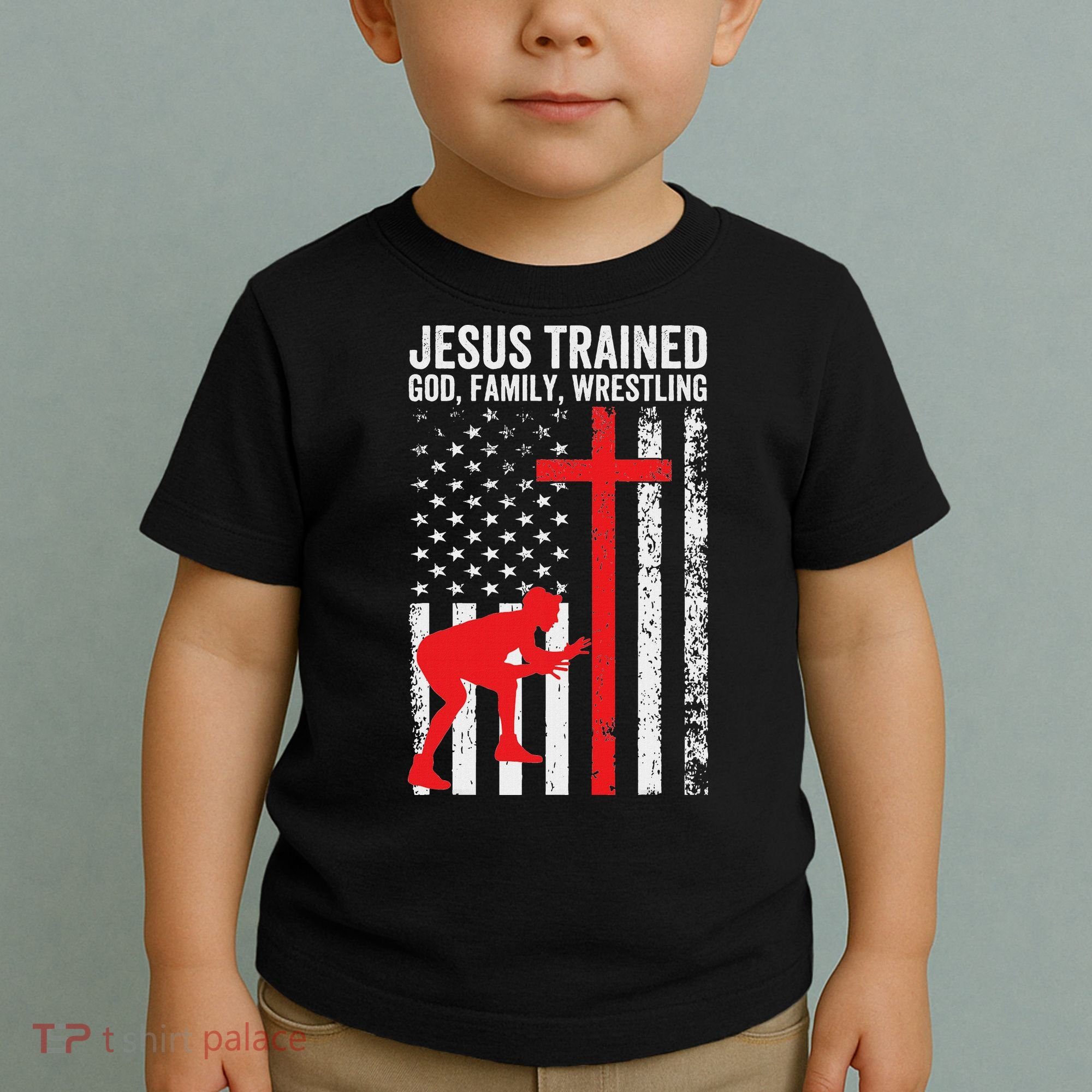 Jesus Trained Christian Wrestler Wrestling Toddler T-Shirt