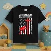 Jesus Trained Christian Wrestler Wrestling Toddler T-Shirt thumb 3