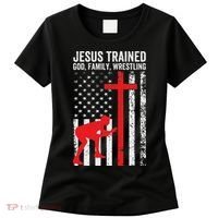 Jesus Trained Christian Wrestler Wrestling Women's T-Shirt thumb 0