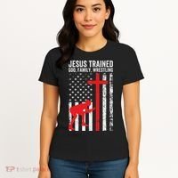 Jesus Trained Christian Wrestler Wrestling Women's T-Shirt thumb 4