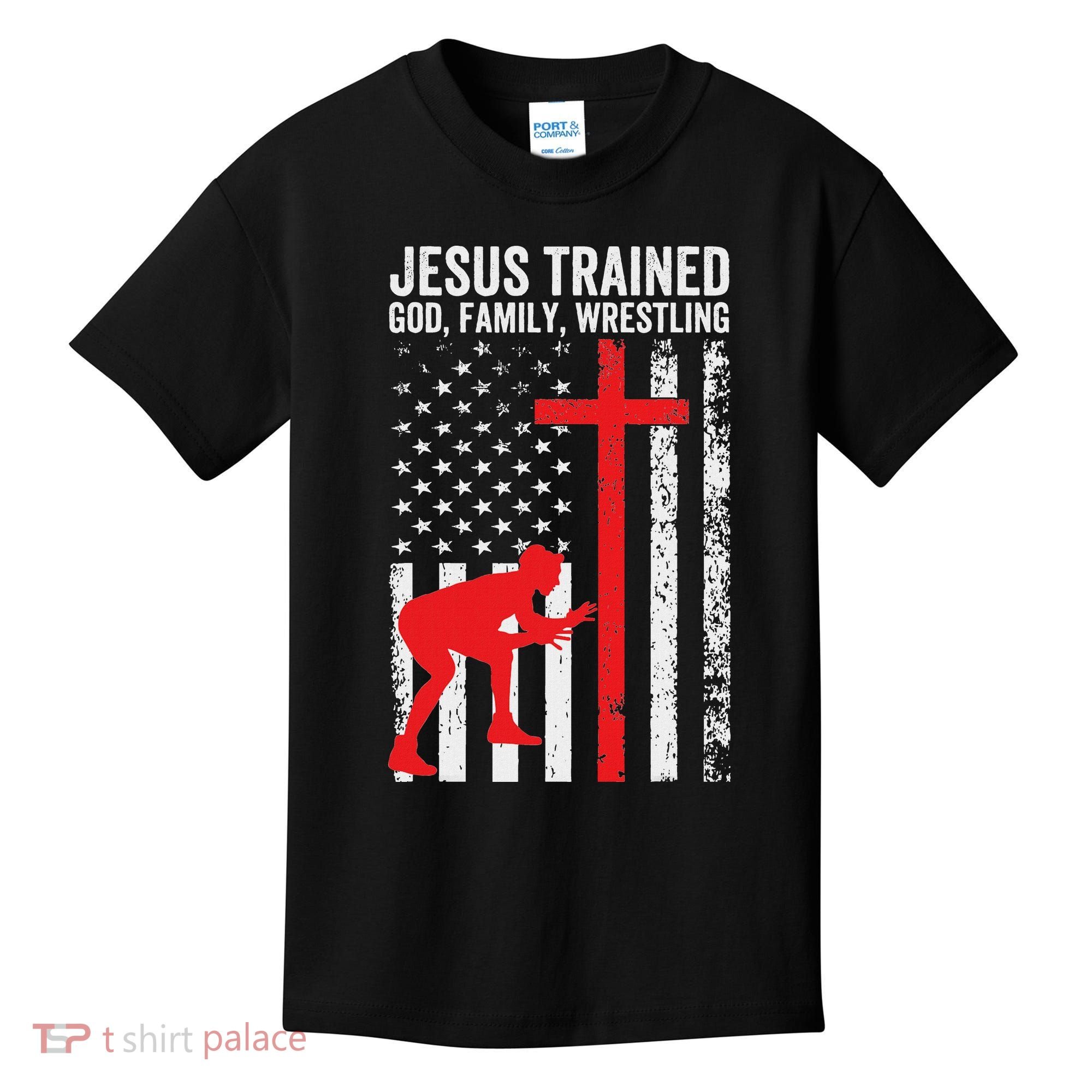 Jesus Trained Christian Wrestler Wrestling Kids T-Shirt