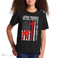 Jesus Trained Christian Wrestler Wrestling Kids T-Shirt thumb 2