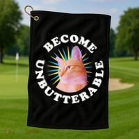 Jorts The Cat – Become Unbutterable Golf Towel thumb 1