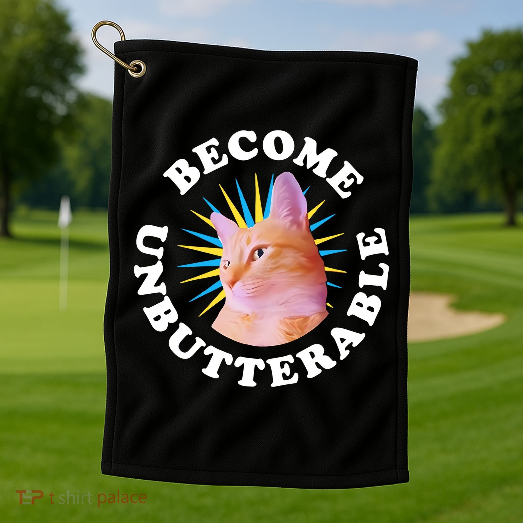 Jorts The Cat – Become Unbutterable Golf Towel