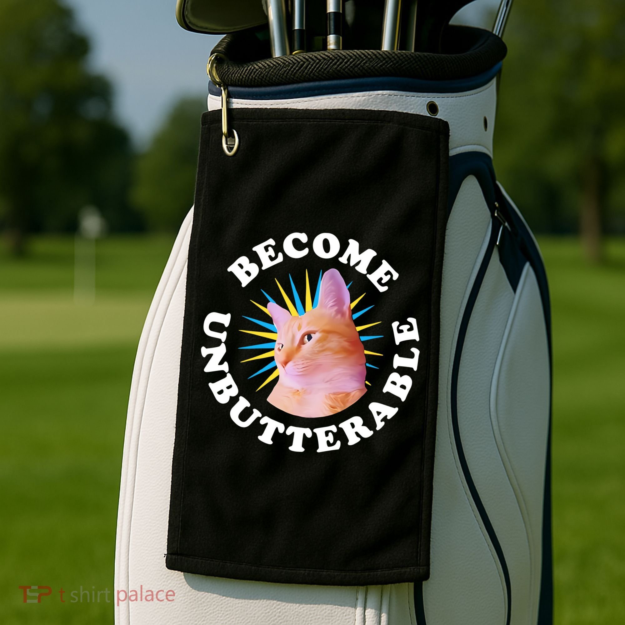 Jorts The Cat – Become Unbutterable Golf Towel