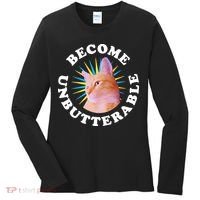 Jorts The Cat – Become Unbutterable Women's Long Sleeve Shirt thumb 0