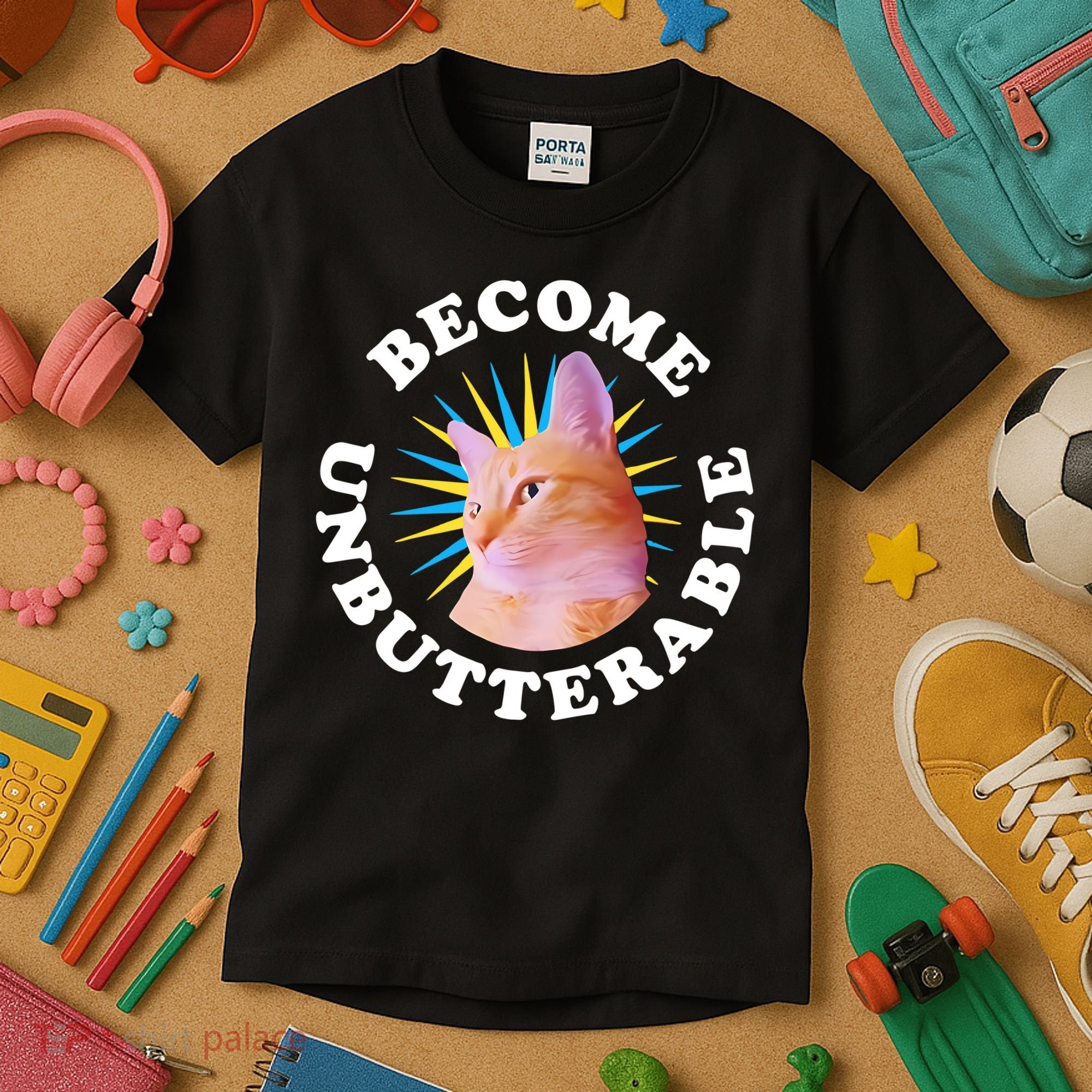 Jorts The Cat – Become Unbutterable Kids T-Shirt