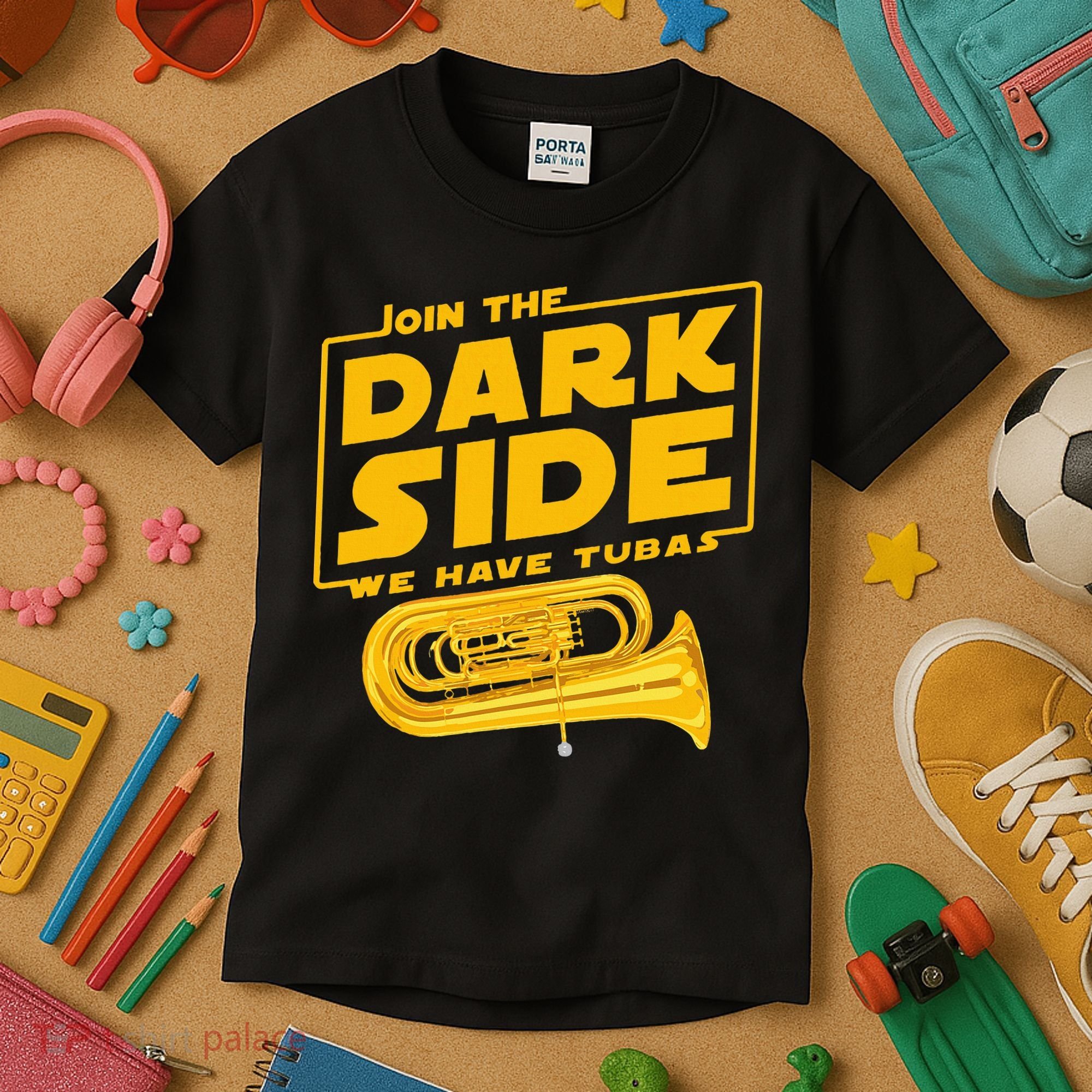 Join The Dark Side Tuba Player Kids T-Shirt