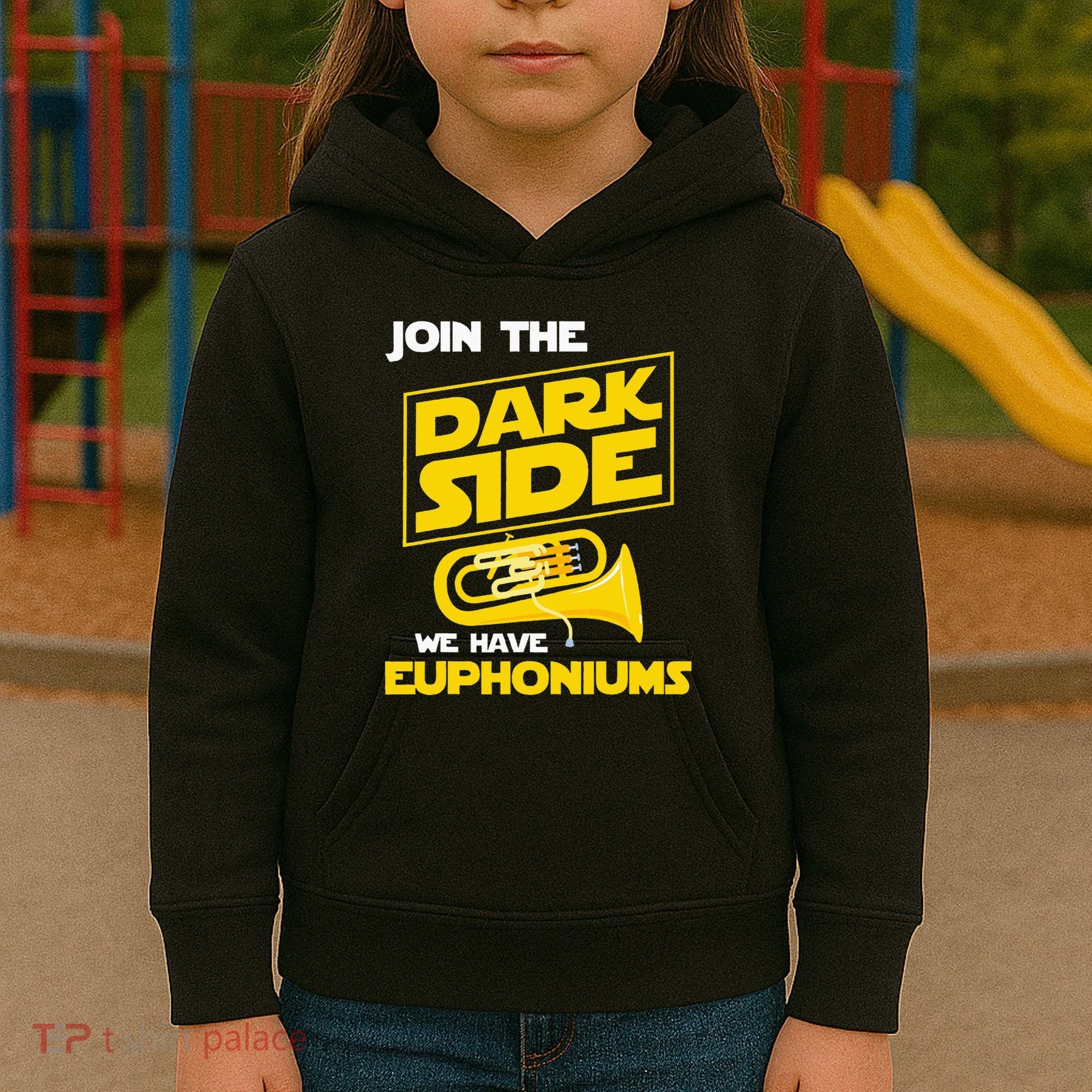 Join The Dark Side We Have Euphoniums Euphoniumist Brass Kids Hoodie