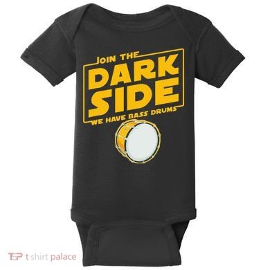 Join The Dark Side Bass Drum Player Baby Bodysuit