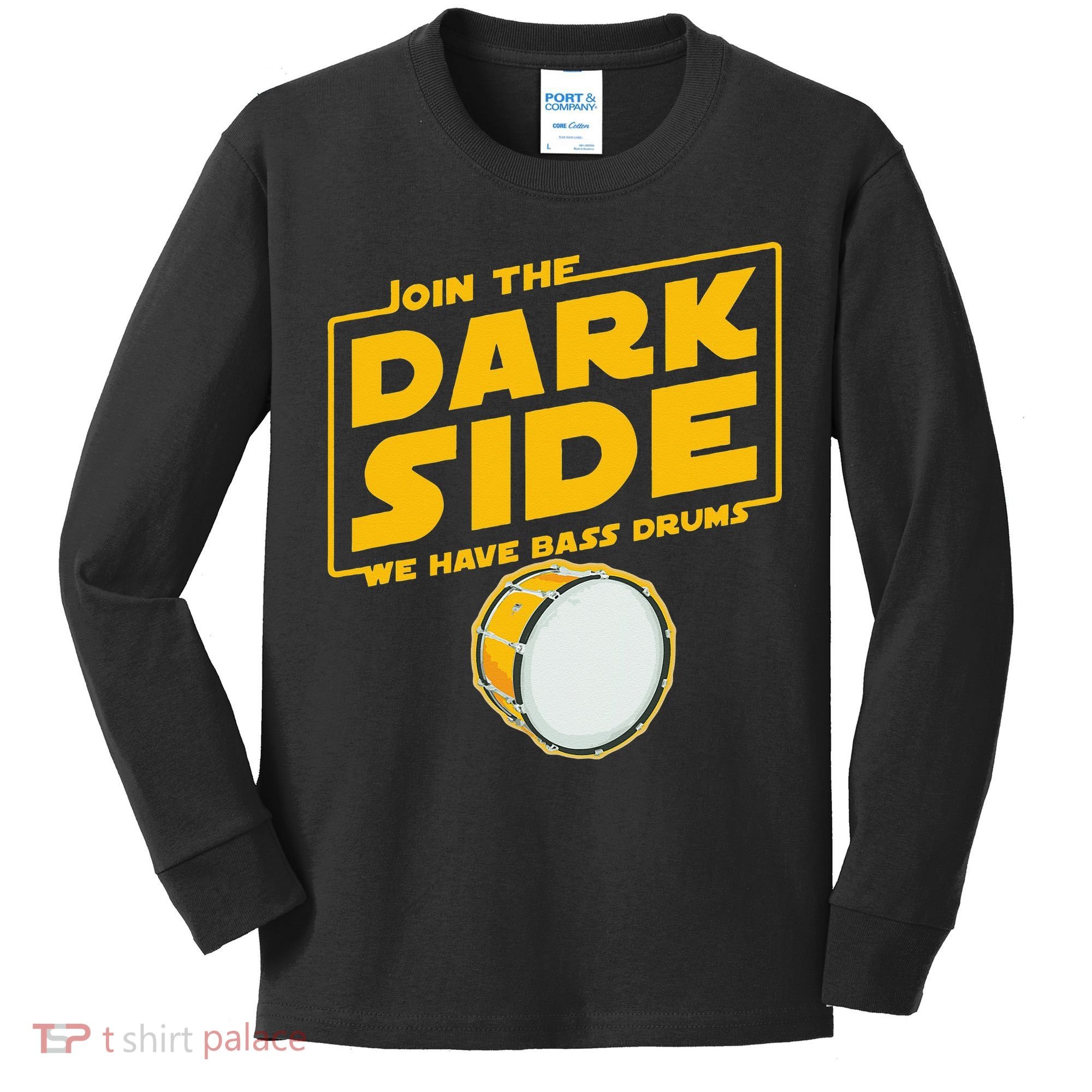 Join The Dark Side Bass Drum Player Kids Long Sleeve Shirt