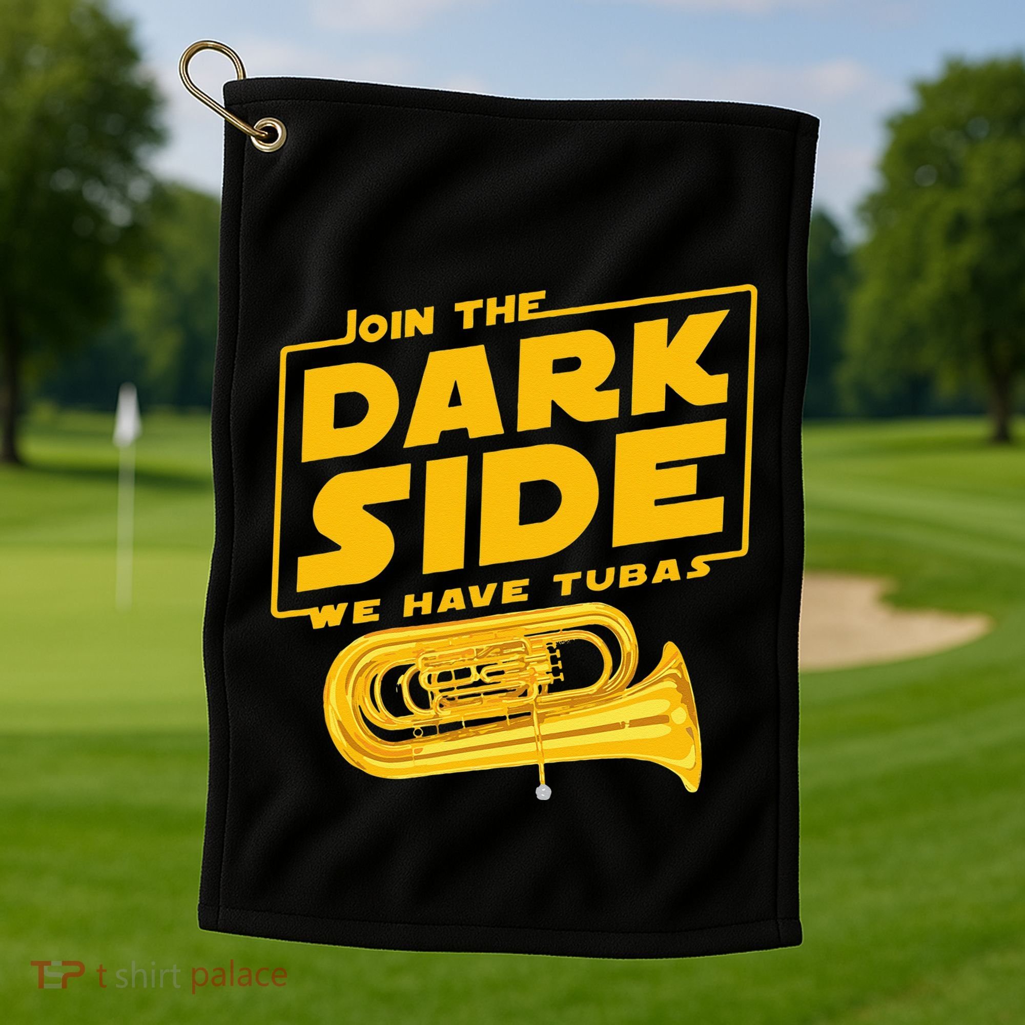 Join The Dark Side Tuba Player Golf Towel